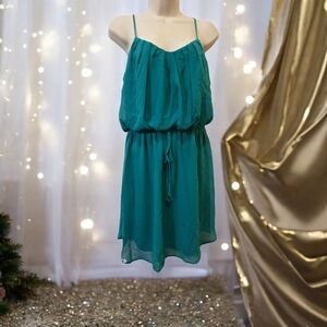 Bisou Bisou Teal Spaghetti Strap Mini Dress